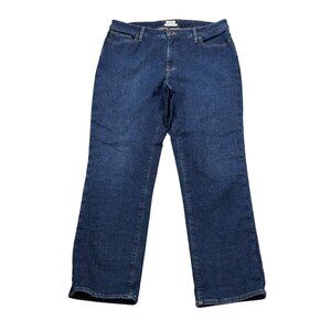 L.L. Bean Womens Favorite Fit Jeans Size 16 Regular Plaid Lining 99% Cotton